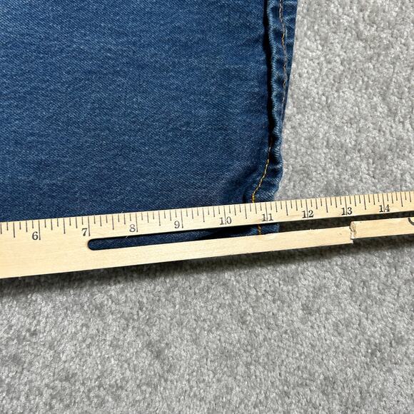 Levi's 569 Strauss Y2K Loose Baggy Size 38 Dark Wash Denim Jean Jorts Shorts - Picture 5 of 6